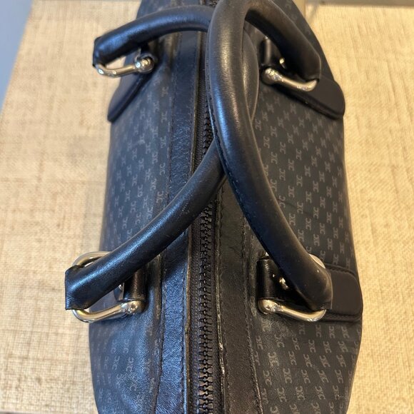 Vintage Celine Macadam Navy Canvas Boston Bag RARE - Picture 5 of 10